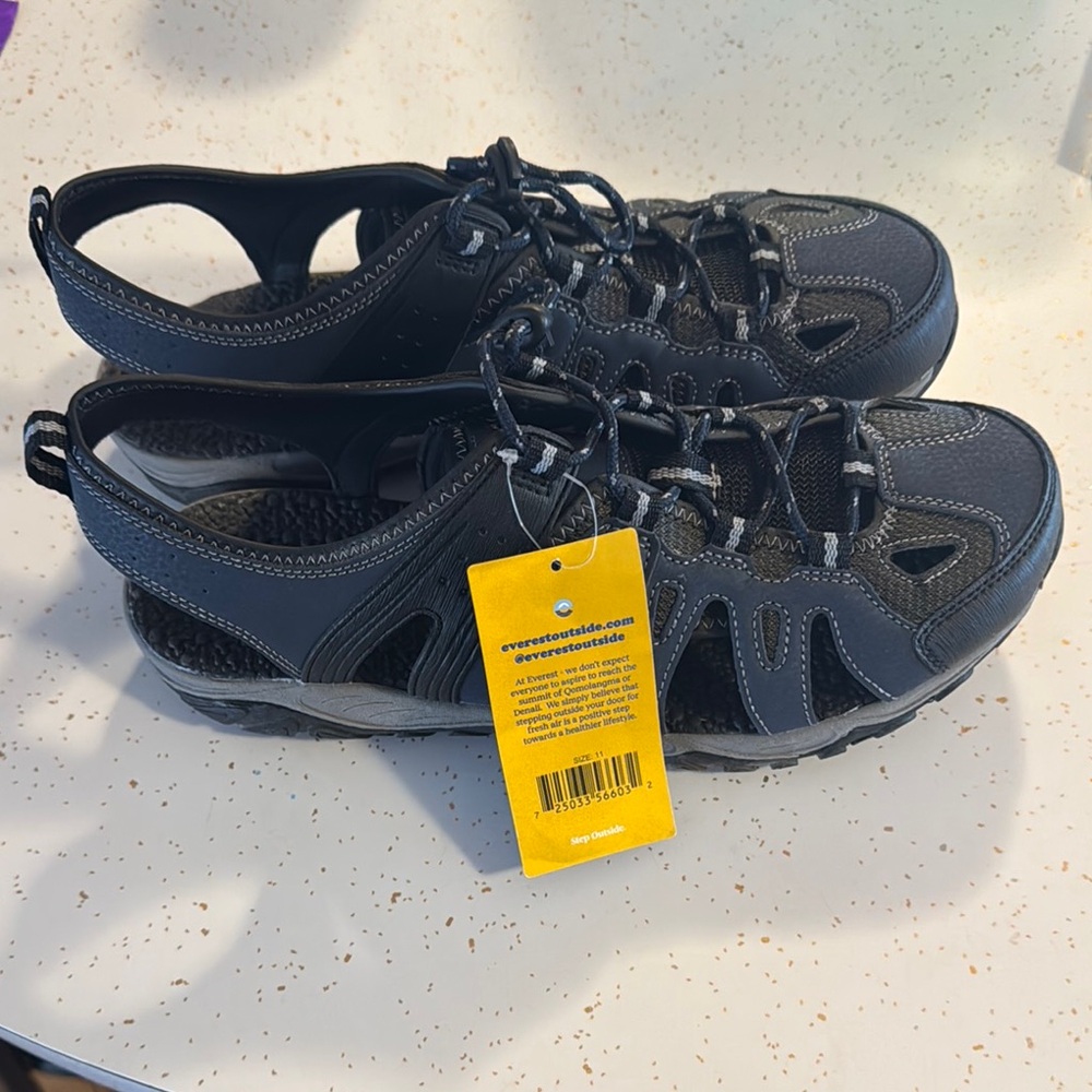 Blue and Black Water Sandals